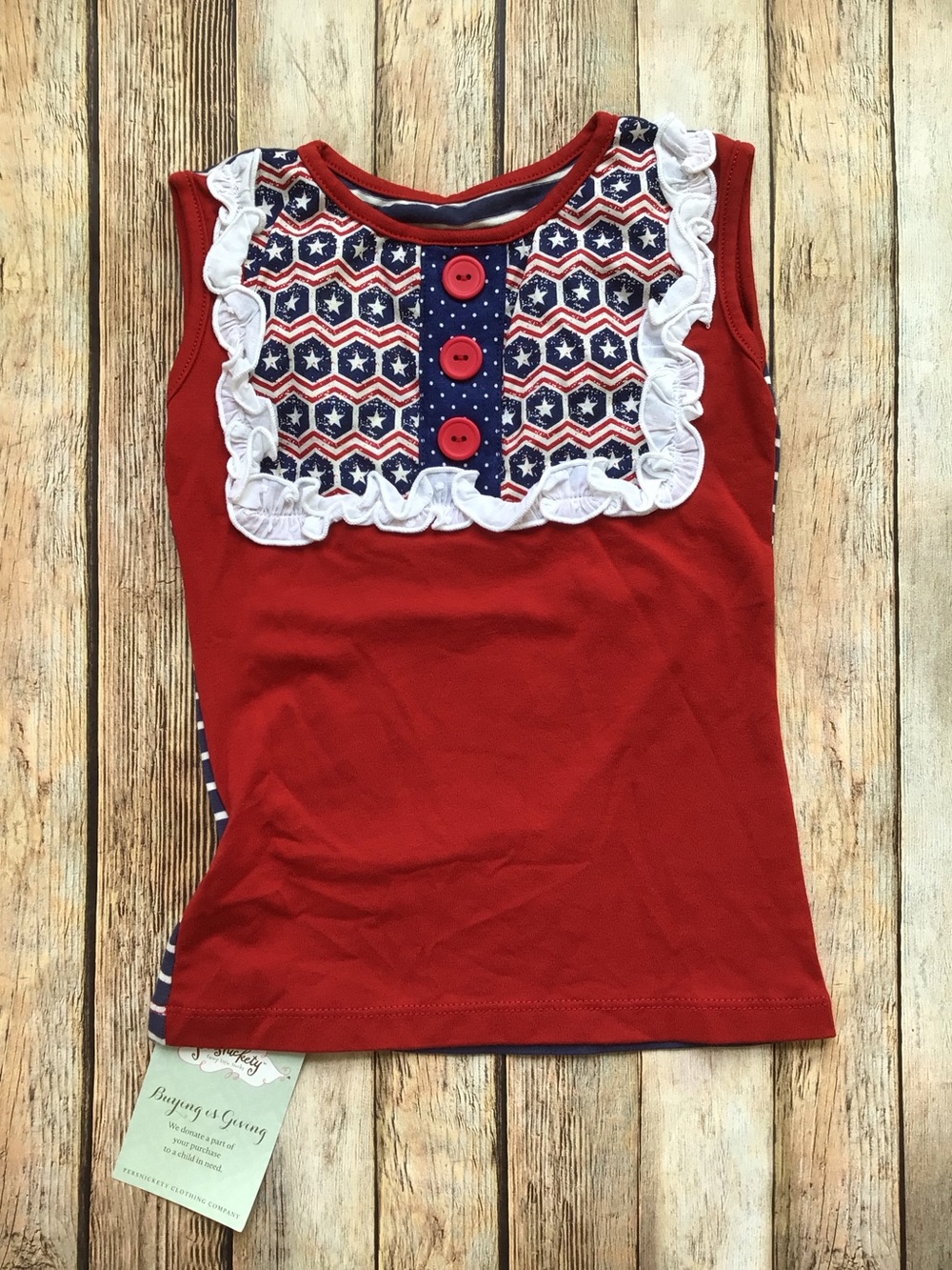 NWT Persnickety Patriotic Lou Lou Top